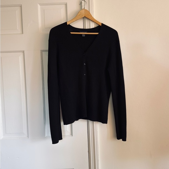 Ann Taylor Black Cardigan Sweater. Size Large. - Picture 3 of 7
